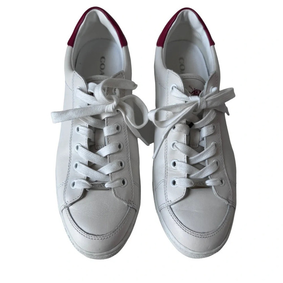 Coach Porter White and Red Low-top Lace-up Sneaker Size 9.5 EUR 40 - Picture 1 of 11